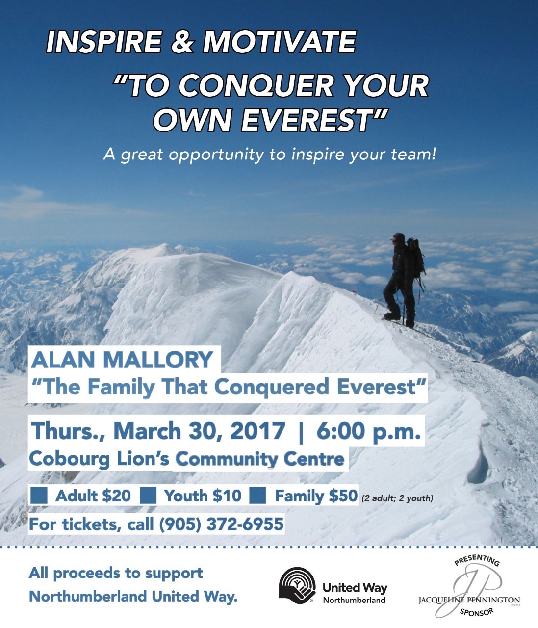 United Way Event Hosts Alan Mallory “Summit to Everest”