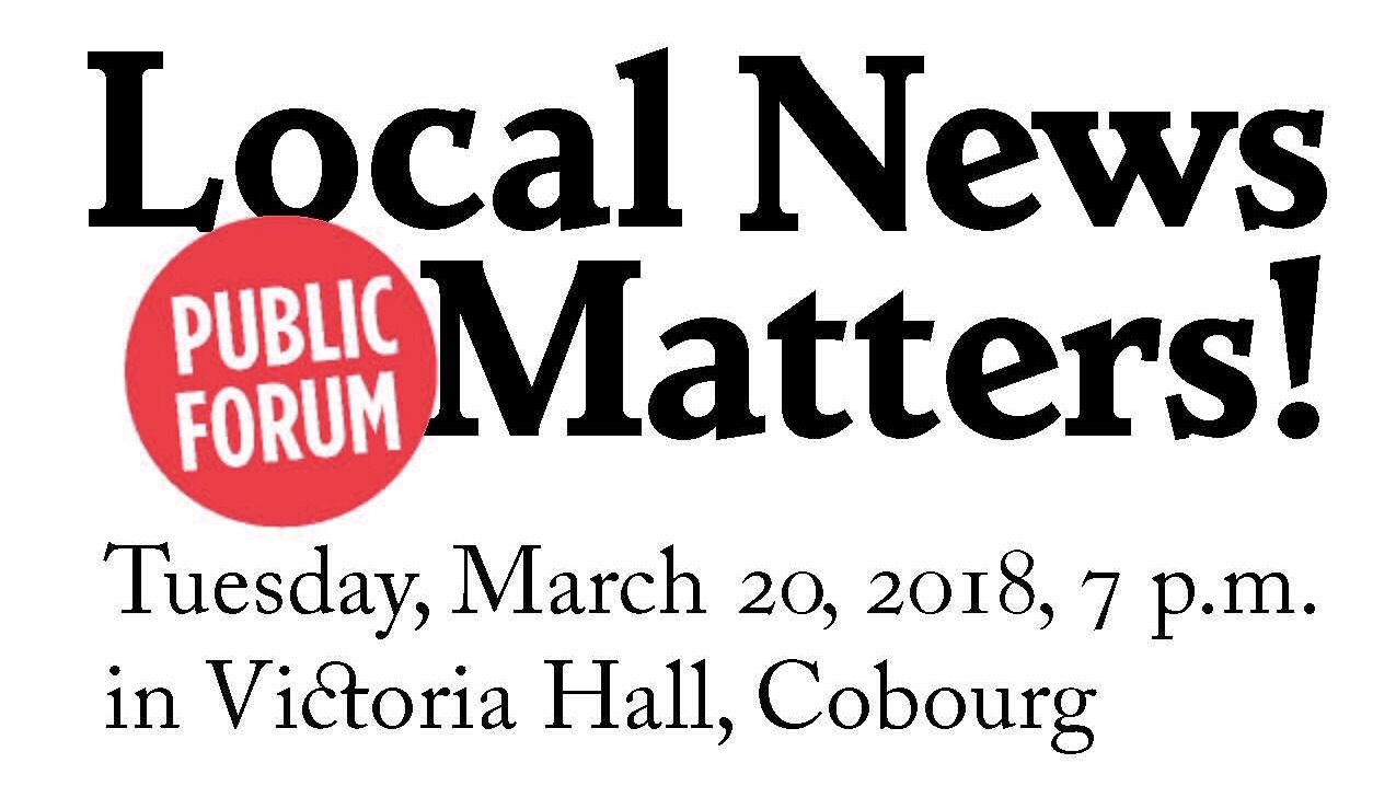 Public Forum on Local News to be Held in Cobourg on Tuesday