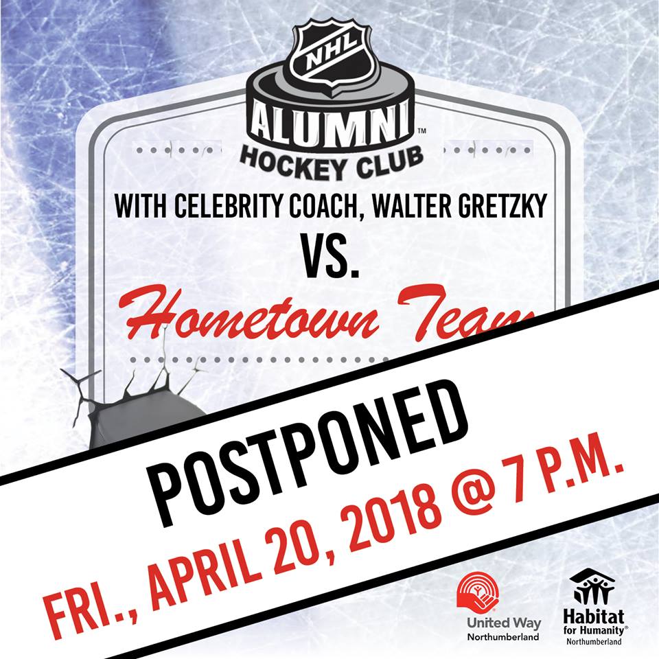 United Way and Habitat for Humanity NHL Alumni Postponed to April 20